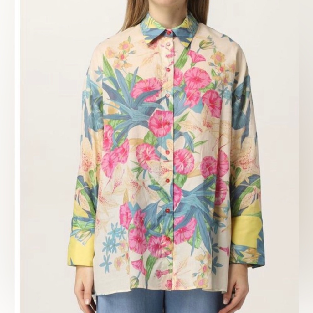 Pinko Cotton Floral Shirt XS